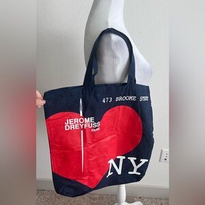 Jerome Dreyfuss Navy Tote with Red Heart